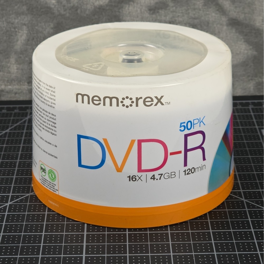 Memorex 50-pack 16X DVD-R blank recordable media 4.7GB 120 Min New